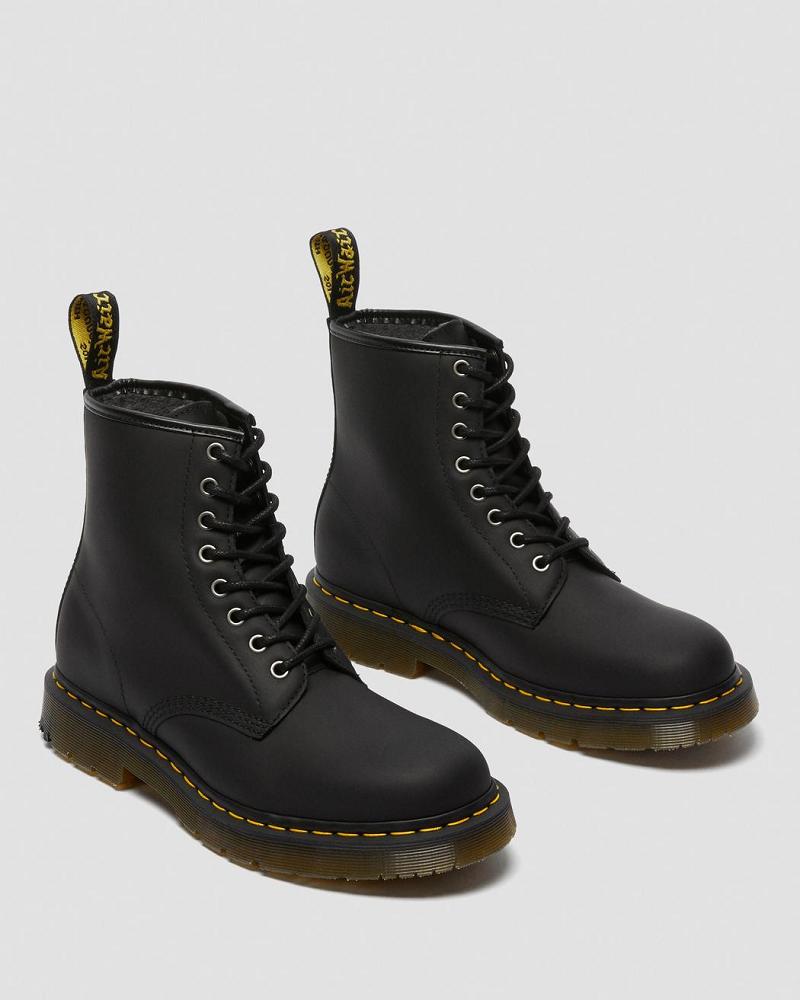 Black Men's Dr Martens 1460 DM's Wintergrip Lace Up Boots | CA 507MQZ